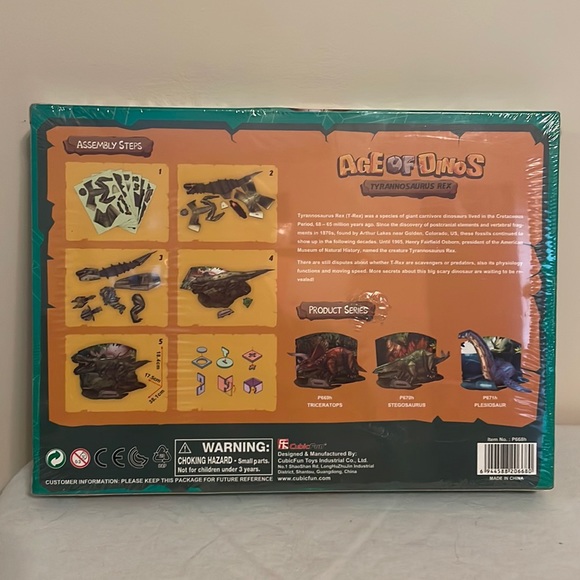 NIB Cubic Fun Age of Dinos Tyrannosaurus Rex 3D Puzzle 15” x 6.8” x 7.2” - Picture 2 of 6